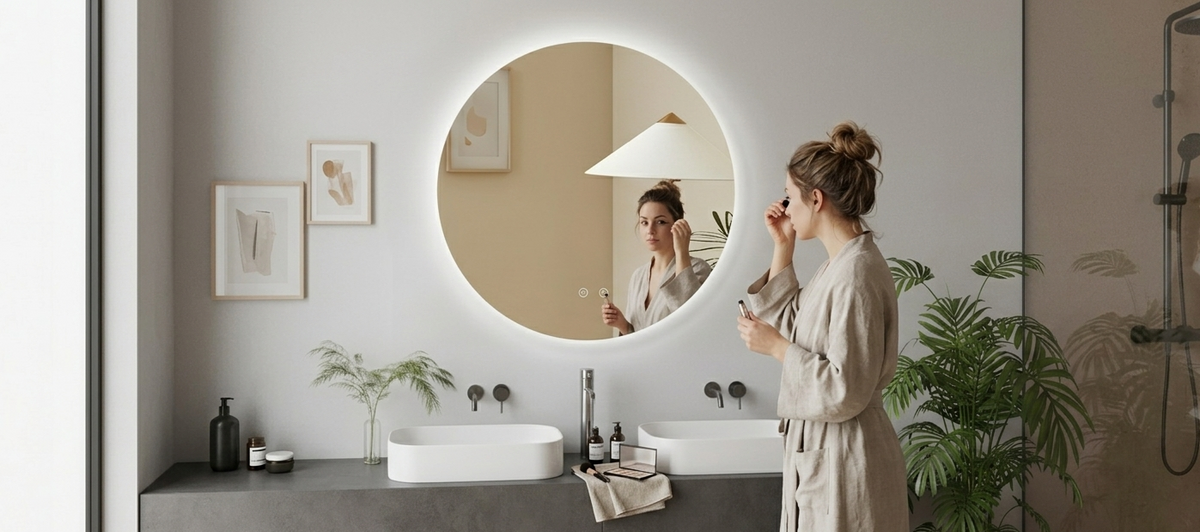 ARES buet LED-baderomsspeil med antidugg