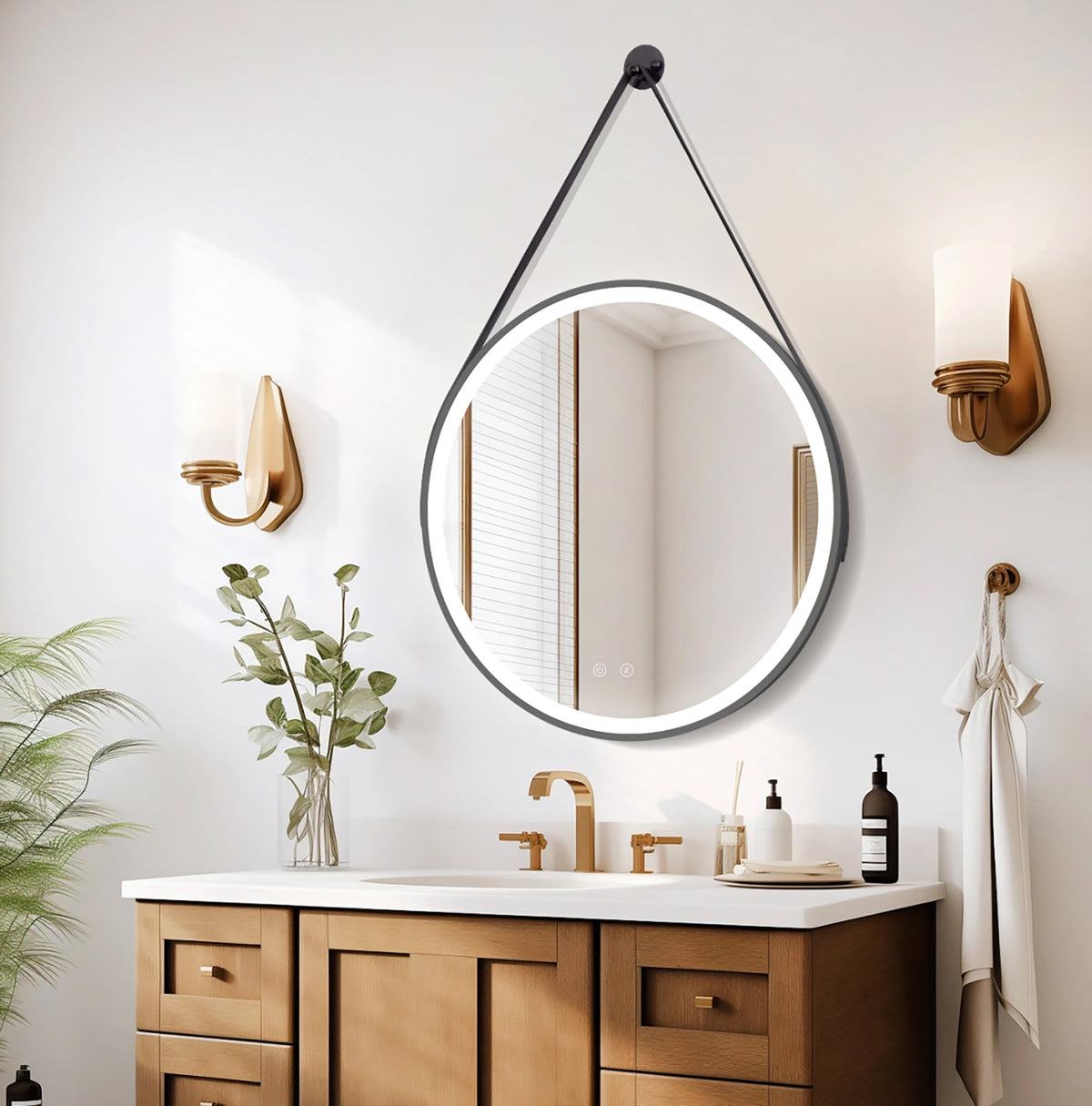 OLYMPUS Gold BiLED baderomsspeil med antidugg